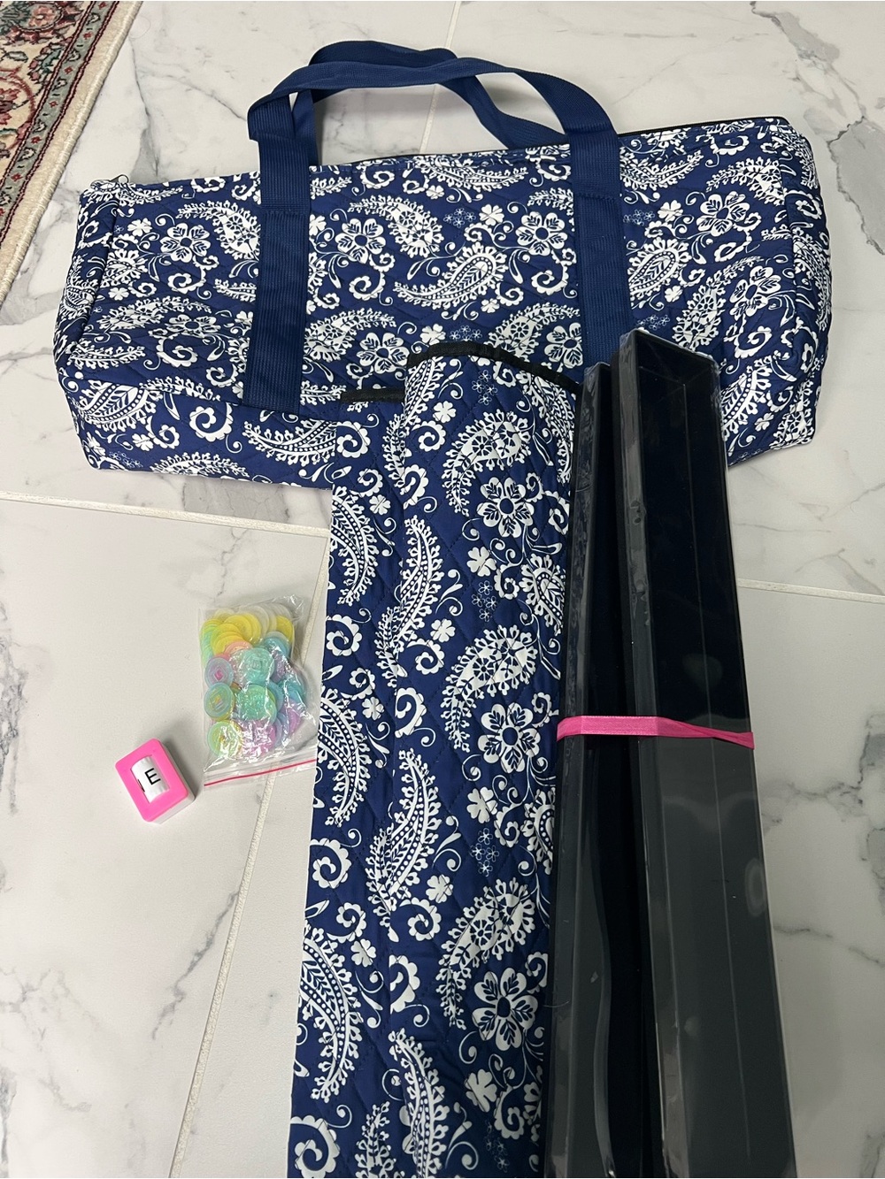 NWOT Mahjong bag with quilted tile holders
